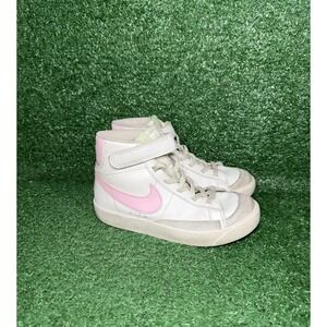 Nike Blazer Mid 77 Toddler Kids Size 13C White Pink Girl Casual Walking Sneakers